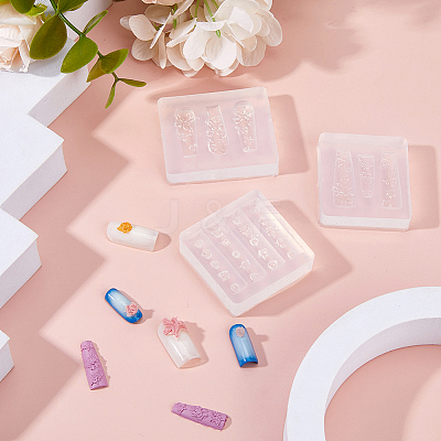 3Pcs 3 Styles Nail Art Silicone Molds MRMJ-FH0001-48-1