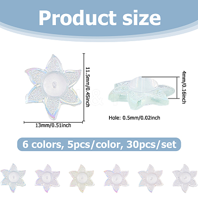 30Pcs 6 Colors Acrylic Ear Nuts FIND-HS0002-43-1