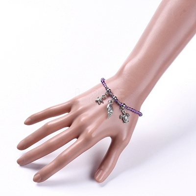 Natural Mixed Gemstone Stretch Bracelets BJEW-JB05108-1