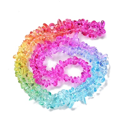 Spray Painted Transparent Glass Beads Strands X-GLAA-P060-01A-15-1