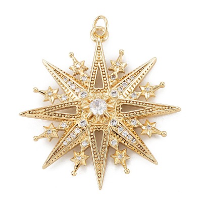 Brass Micro Pave Cubic Zirconia Pendant LS-ZIRC-P089-15G-1