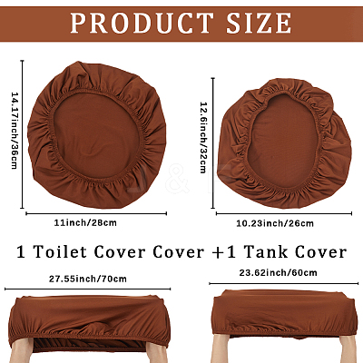 2Pcs 2 Colors Polyester Toilet Lid Dust Cover AJEW-CN0003-20C-1