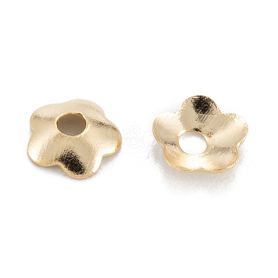 5-Petal Brass Bead Cap KK-D063-13G-1