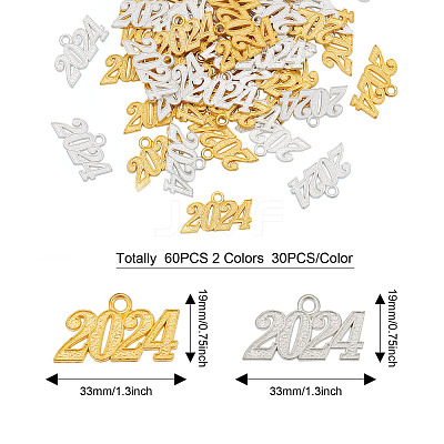 60Pcs 2 Colors Alloy Pendants FIND-TA0004-34-1
