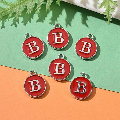 Platinum Plated Alloy Enamel Charms ENAM-S118-03B-P-1