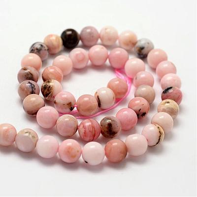 Round Natural Pink Opal Beads Strands G-K071-4mm-1