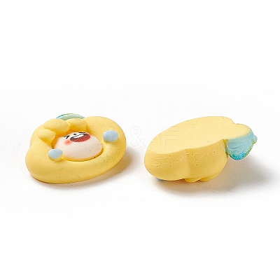 Opaque Resin Cabochons RESI-G036-E02-1