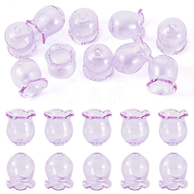 10Pcs Glass Bead Caps for Wind Chimes Making GLAA-BY0001-05G-1