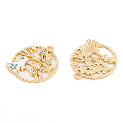 Rack Plating Alloy Enamel Pendants FIND-A040-05A-04G-1