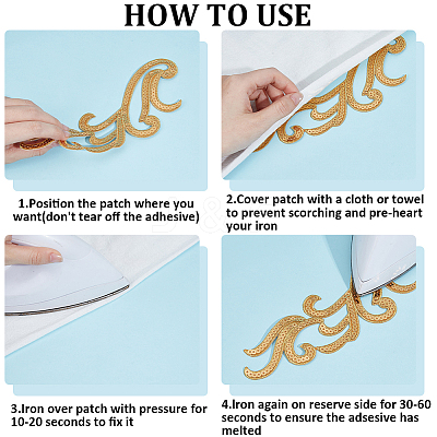 5Pairs Embroidery Thread Clothing Patches PATC-GF0001-96B-1