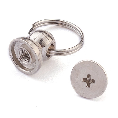 Alloy Pull Ring Rivets Screw Back Studs PALLOY-Z002-01P-1