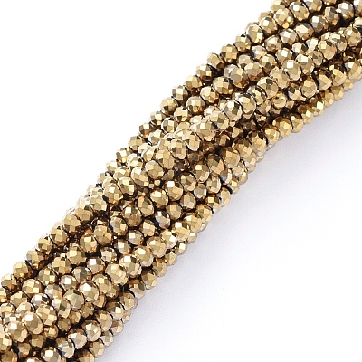 Electroplate Glass Beads Strands X-EGLA-F149-FP-02-1