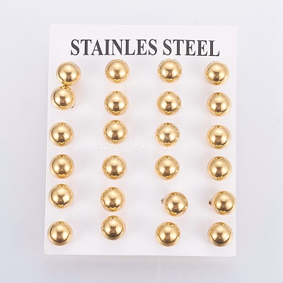 PVD Vacuum Plating 304 Stainless Steel Stud Earrings EJEW-E244-B01-G-1
