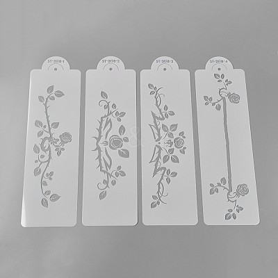 Plastic Flower Spray Stencils X-DIY-WH0072-22-1