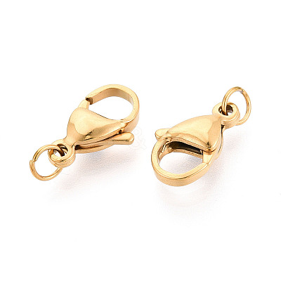 304 Stainless Steel Lobster Claw Clasps STAS-B166-01G-01-1