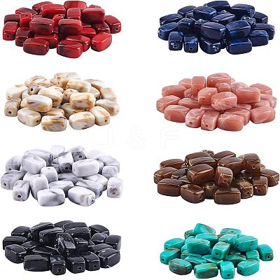 240Pcs 8 Colors Acrylic Beads OACR-NB0001-21-1