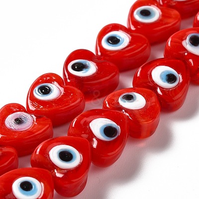 Handmade Evil Eye Lampwork Beads Strands LAMP-E023-07B-02-1