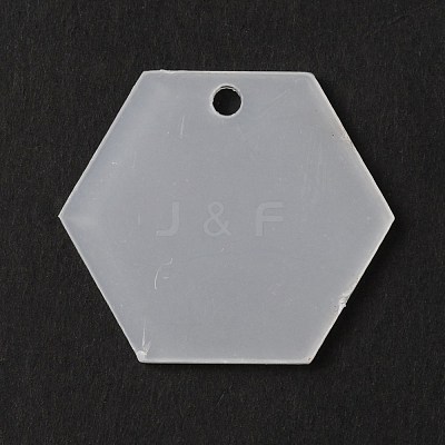 Transparent Acrylic Pendants TACR-WH0001-70-1
