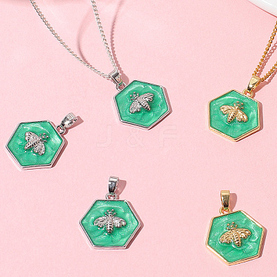 6Pcs 2 Colors Brass Pendants KK-BBC0021-45-1