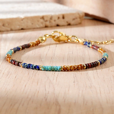 Natural Imperial Jasper & Synthetic Turquoise Beaded Bracelets for Women CX4313-1