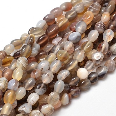 Natural Botswana Agate Nuggets Beads Strands G-J335-07-1