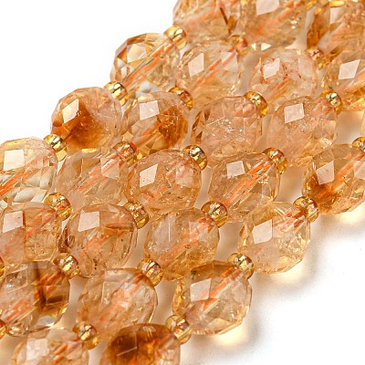 Heated Natural Citrine Beads Strands G-N342-44-1
