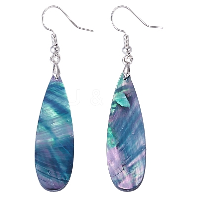 1 Pair Brass & Abalone Shell Dangle Earrings EJEW-TA0001-87-1