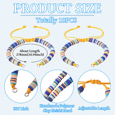 Handmade Polymer Clay Bead Bracelets Making AJEW-TAC00107-1