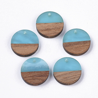 Resin & Walnut Wood Pendants X-RESI-S358-02C-C01-1
