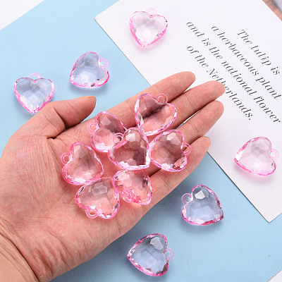 Transparent Acrylic Pendants TACR-T024-03B-903-1