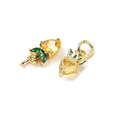 Brass Micro Pave Cubic Zirconia Charms ZIRC-H119-06G-01-1