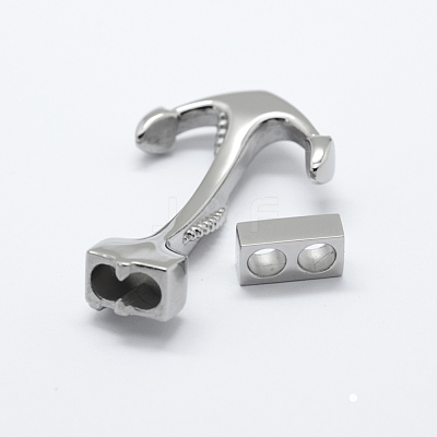 Tarnish Resistant 304 Stainless Steel Hook Clasps STAS-F122-29P-1