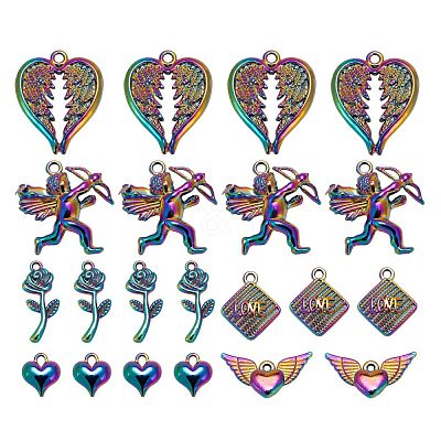 12Pcs 6 Style Alloy Pendants FIND-LS0001-36MC-1