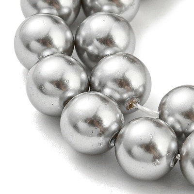 Electroplated Shell Pearl Beads Strands SHEL-F008-03B-03-1