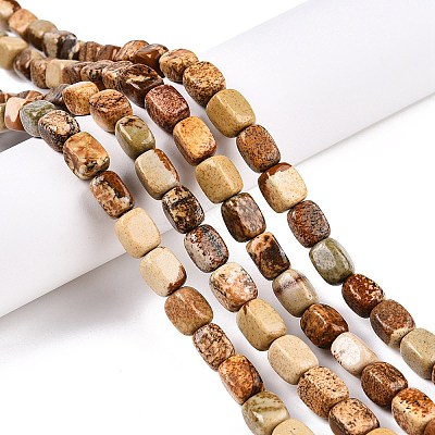Natural Picture Jasper Beads Strands G-T138-93-1