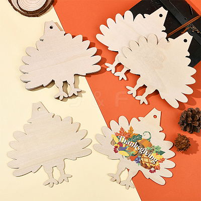 Thanksgiving Day Theme Unfinished Wood Pendant Decorations HJEW-WH20003-47A-1