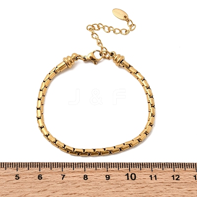 304 Stainless Steel Boston Link Chains Bracelets for Women BJEW-A158-02F-G-1