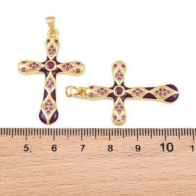Brass Micro Pave Cubic Zirconia Pendants CU-CBAB3AD-11G-05-1