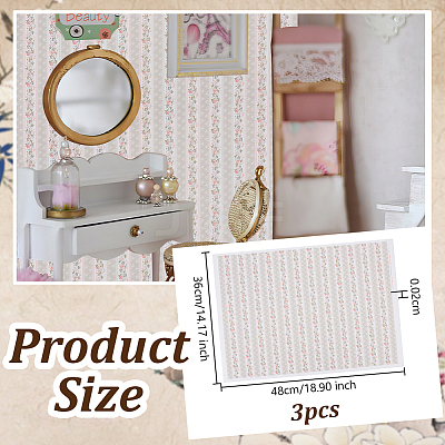 Mini Dollhouse Living Room Bedroom Wallpaper DIY-WH0504-841A-02-1