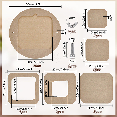 Medium Density Fiberboard (MDF) Portable Clay Wedging Board with Built AJEW-PH0006-65B-1