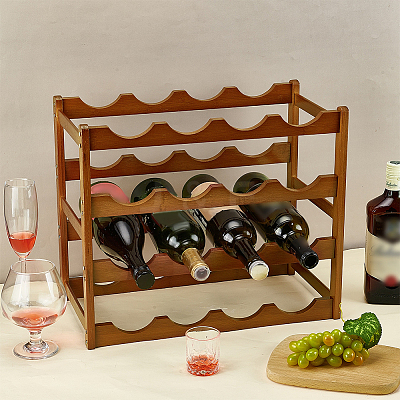 Wood Tabletop Wine Rack ODIS-WH0038-252A-1