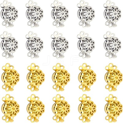 20Pcs 2 Colors Brass Box Clasps KK-CA0001-75-1