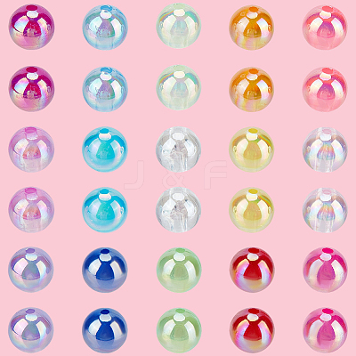 15 Colors Transparent Acrylic Beads MACR-PA0001-04C-1