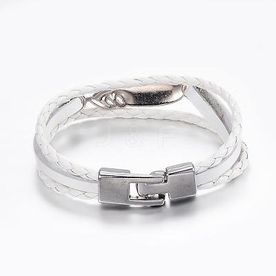 Leather Cord Multi-strand Bracelets BJEW-P169-H-1