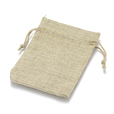 Polyester Imitation Burlap Packing Pouches Drawstring Bags LS-X-ABAG-R005-17x23-01-1
