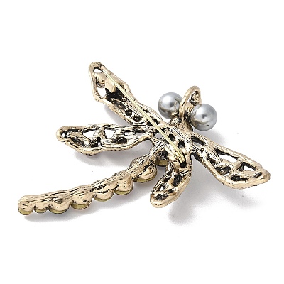 Dragonfly Alloy Rhinestone Brooches for Backpack Clothes JEWB-M067-06AG-1