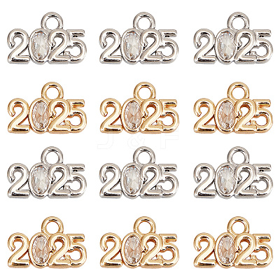 12Pcs 2 Colors Glass Charms KK-SC0005-92-1