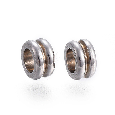 Tarnish Resistant 304 Stainless Steel Grooved Beads STAS-I117-16A-P-1