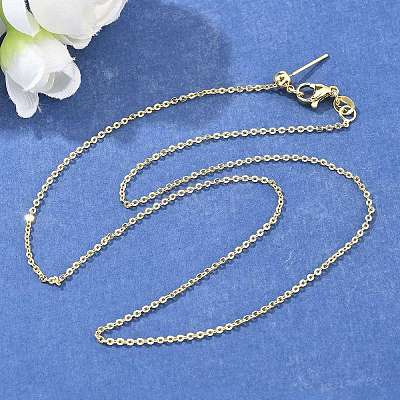 Brass Cable Chain Necklaces NJEW-E151-03G-1