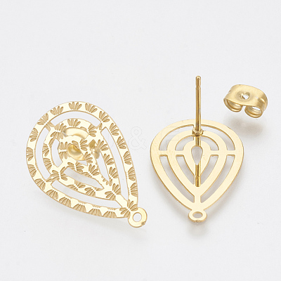 304 Stainless Steel Stud Earring Findings X-STAS-S079-40A-1